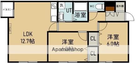 ハイツあかり 101｜北海道函館市桔梗４丁目(賃貸アパート2LDK・1階・57.28㎡)の写真 その2