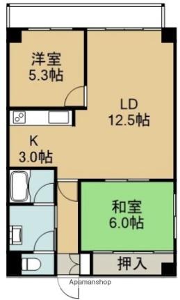 ロイヤルシティ壱番館 201｜北海道函館市昭和２丁目(賃貸マンション2LDK・2階・60.30㎡)の写真 その2