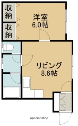 コーポ第1ダックス 203｜北海道函館市美原１丁目(賃貸アパート1DK・2階・32.72㎡)の写真 その2