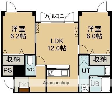 アンビション白鳥II 305｜北海道函館市白鳥町(賃貸マンション2LDK・3階・53.60㎡)の写真 その2