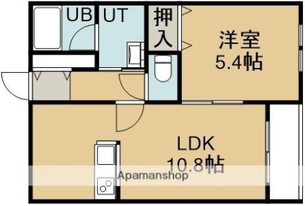 ペラッツィ五稜郭 202｜北海道函館市本町(賃貸マンション1LDK・2階・37.46㎡)の写真 その2