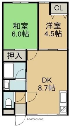 コンフォート 202｜北海道函館市大縄町(賃貸マンション2DK・2階・48.62㎡)の写真 その2