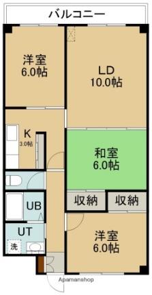 シャトーかなほり 105｜北海道函館市金堀町(賃貸マンション3LDK・1階・66.11㎡)の写真 その2