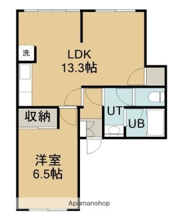 ピュアI 103｜北海道函館市本通１丁目(賃貸アパート1LDK・1階・42.80㎡)の写真 その2