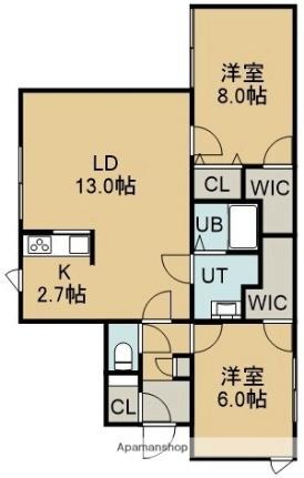 Ｂｌｏｏｍ亀田 403｜北海道函館市亀田町(賃貸マンション2LDK・4階・66.95㎡)の写真 その2