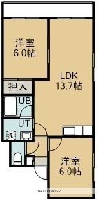 北浜コスモビル 301｜北海道函館市北浜町(賃貸マンション2LDK・3階・49.70㎡)の写真 その2