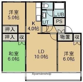 テレパレス函館吉川 302｜北海道函館市吉川町(賃貸マンション3LDK・3階・69.48㎡)の写真 その2