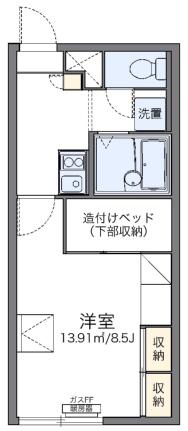 レオパレスＳｅａ　ヒルズ　函館 102｜北海道函館市北浜町(賃貸アパート1K・1階・23.18㎡)の写真 その2