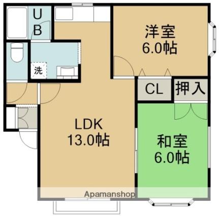 サンビレッジ大倉 102｜北海道北斗市七重浜４丁目(賃貸アパート2LDK・1階・52.47㎡)の写真 その2