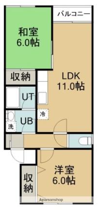 グリーンパレスII（グリーンパレスツー） 102｜北海道函館市深堀町(賃貸アパート2LDK・1階・50.90㎡)の写真 その2