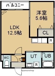 Ｓｈｕ　Ｎｏｉｒ（シュノアール） 104｜北海道函館市宝来町(賃貸マンション1LDK・1階・42.62㎡)の写真 その2