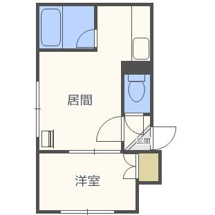 シャネル中の島伍番館 101｜北海道札幌市豊平区中の島一条８丁目(賃貸アパート1DK・1階・24.31㎡)の写真 その2