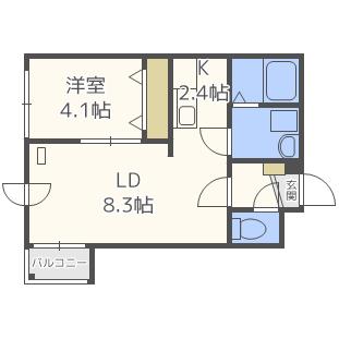 ミソノノームコア 301｜北海道札幌市豊平区美園九条７丁目(賃貸マンション1LDK・3階・34.16㎡)の写真 その2