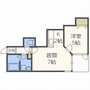 チュティ平岸 201｜北海道札幌市豊平区平岸六条１６丁目(賃貸アパート1LDK・2階・32.24㎡)の写真 その2