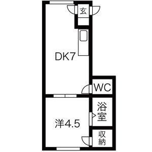 中神マンション 3-B｜北海道札幌市中央区南二十条西５丁目(賃貸マンション1DK・3階・24.00㎡)の写真 その2
