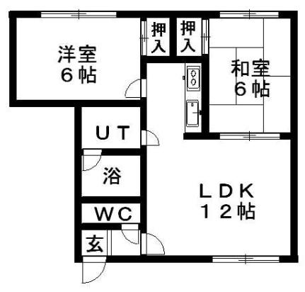 北海道札幌市南区石山二条２丁目(賃貸アパート2LDK・3階・52.00㎡)の写真 その2