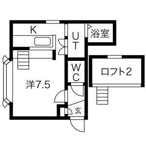 ルミエールアライII 201｜北海道札幌市南区澄川二条２丁目(賃貸アパート1R・2階・27.00㎡)の写真 その2