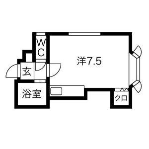 第2平岸コーポＢ 8｜北海道札幌市豊平区平岸一条２丁目(賃貸アパート1R・2階・17.14㎡)の写真 その2