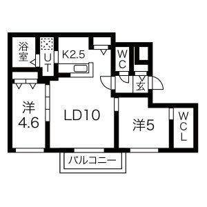 ブランシャールＳＡＫＵＲＡ 201｜北海道札幌市白石区菊水一条４丁目(賃貸マンション2LDK・2階・50.51㎡)の写真 その2