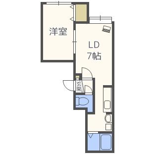 ケーズガーデン平岸 102｜北海道札幌市豊平区平岸一条７丁目(賃貸アパート1LDK・2階・32.00㎡)の写真 その2