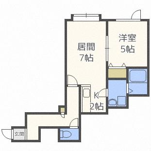 チュティ平岸 202｜北海道札幌市豊平区平岸六条１６丁目(賃貸アパート1LDK・2階・36.56㎡)の写真 その2