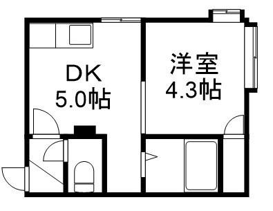 澄川4ー1 101｜北海道札幌市南区澄川四条１丁目(賃貸アパート1DK・1階・24.78㎡)の写真 その2