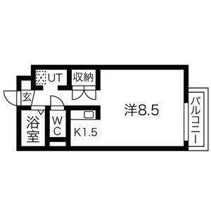 グレイシャス平岸 408｜北海道札幌市豊平区平岸一条２丁目(賃貸マンション1K・4階・25.92㎡)の写真 その2