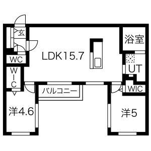 リベルタ澄川 202｜北海道札幌市南区澄川二条４丁目(賃貸マンション2LDK・2階・55.33㎡)の写真 その2