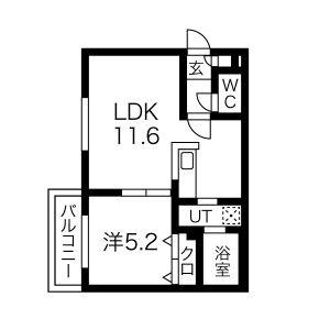 リベルタ澄川 203｜北海道札幌市南区澄川二条４丁目(賃貸マンション1LDK・2階・37.00㎡)の写真 その2