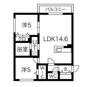 リベルタ澄川 405｜北海道札幌市南区澄川二条４丁目(賃貸マンション2LDK・4階・55.20㎡)の写真 その2