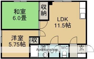 北海道札幌市豊平区月寒東四条１０丁目(賃貸アパート2LDK・1階・47.80㎡)の写真 その2