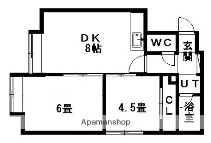北海道札幌市厚別区厚別南１丁目(賃貸アパート2DK・1階・40.42㎡)の写真 その2