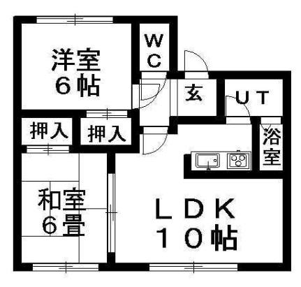エルミコート 101｜北海道札幌市厚別区厚別中央三条４丁目(賃貸アパート2LDK・1階・48.28㎡)の写真 その2