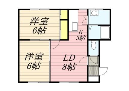 パッシモンハウス 202｜北海道札幌市豊平区月寒西四条８丁目(賃貸アパート2LDK・2階・44.62㎡)の写真 その2