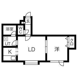 ウーバンアビー 203｜北海道札幌市白石区菊水元町五条１丁目(賃貸アパート1LDK・3階・33.05㎡)の写真 その2