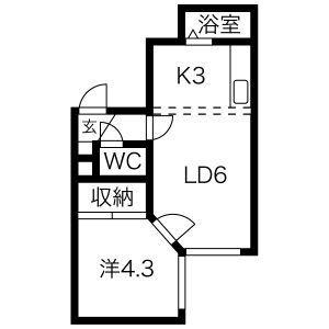 ホワイトハイツ 102｜北海道札幌市白石区中央二条１丁目(賃貸アパート1DK・2階・27.25㎡)の写真 その2