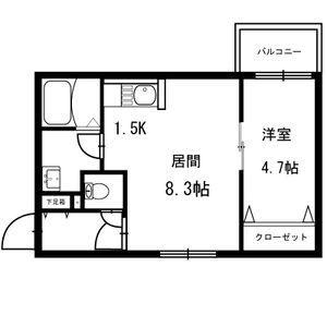 ヴァンヴェール 401 ｜ 北海道札幌市白石区南郷通１４丁目南（賃貸マンション1LDK・4階・32.80㎡） その2