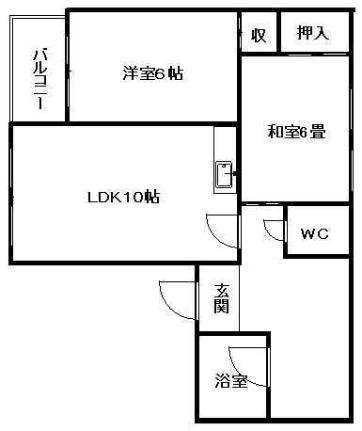 ニュースマイルビル 202｜北海道札幌市白石区栄通９丁目(賃貸マンション2LDK・1階・48.30㎡)の写真 その2