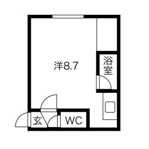 フレンドリーハウス 115｜北海道江別市文京台東町(賃貸アパート1R・1階・19.50㎡)の写真 その2