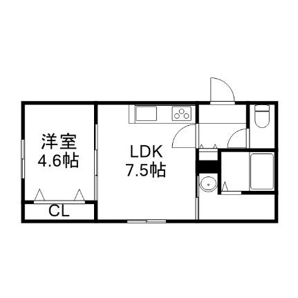 ＡＳＴＥＲ　ＳＨＩＲＯＩＳＨＩ（アステールシロイシ） 305｜北海道札幌市白石区平和通５丁目北(賃貸マンション1LDK・3階・31.20㎡)の写真 その2