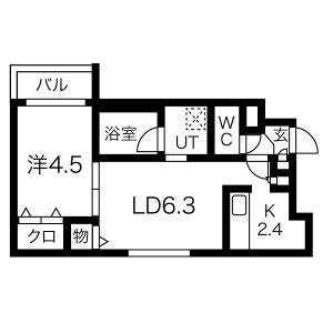 Ｂｌｏｏｍ　ｆ　ｃｏａｓｔ 403｜北海道札幌市豊平区平岸二条１０丁目(賃貸マンション1LDK・4階・32.63㎡)の写真 その2