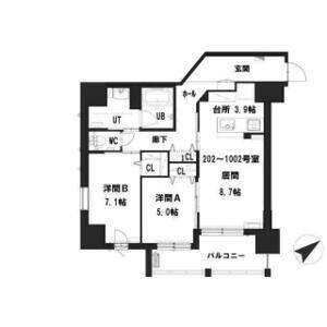 グランメールアサヒVII 0902｜北海道札幌市白石区本郷通３丁目南(賃貸マンション2LDK・9階・66.00㎡)の写真 その2