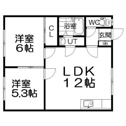 第3富樫コーポラス 203｜北海道札幌市白石区菊水元町七条４丁目(賃貸アパート2LDK・3階・46.13㎡)の写真 その2