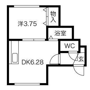 ライベックス澄川 103｜北海道札幌市南区澄川四条２丁目(賃貸アパート1DK・1階・24.90㎡)の写真 その2