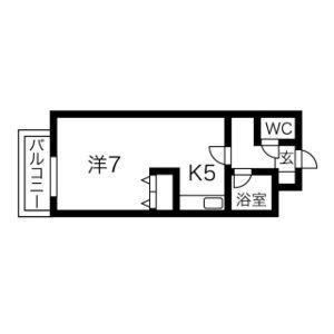 藤井ビル菊水II 0403｜北海道札幌市白石区菊水二条３丁目(賃貸マンション1DK・4階・28.38㎡)の写真 その2