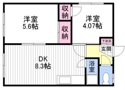 エクシードヴィラ菊水元町 201｜北海道札幌市白石区菊水元町九条２丁目(賃貸アパート2DK・2階・36.92㎡)の写真 その2