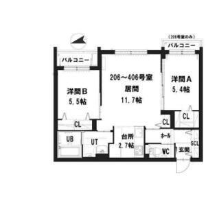 グランメール・シャリテ 406｜北海道札幌市豊平区中の島二条１０丁目(賃貸マンション2LDK・4階・59.47㎡)の写真 その2