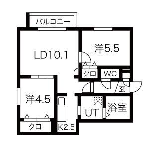 ＦＯＬＩＡＧＥ　ＰＬＡＣＥ 301｜北海道札幌市東区本町一条１丁目(賃貸マンション2LDK・3階・51.08㎡)の写真 その2