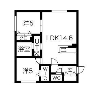 リベルタ澄川 105｜北海道札幌市南区澄川二条４丁目(賃貸マンション2LDK・1階・55.20㎡)の写真 その2