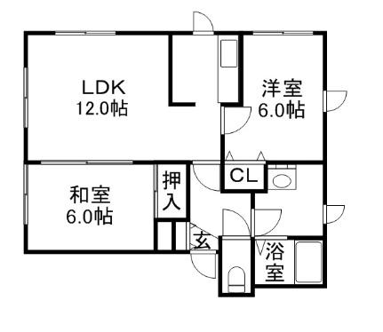 リハイム宮の森 101｜北海道札幌市中央区宮の森二条８丁目(賃貸アパート2LDK・1階・50.20㎡)の写真 その2